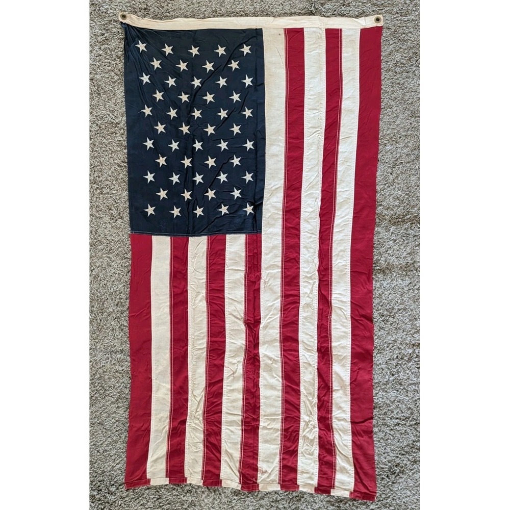 V5g US American Flag 50 Star Sewn Stripes 3x5 Embroidered Stars Brass Grommets